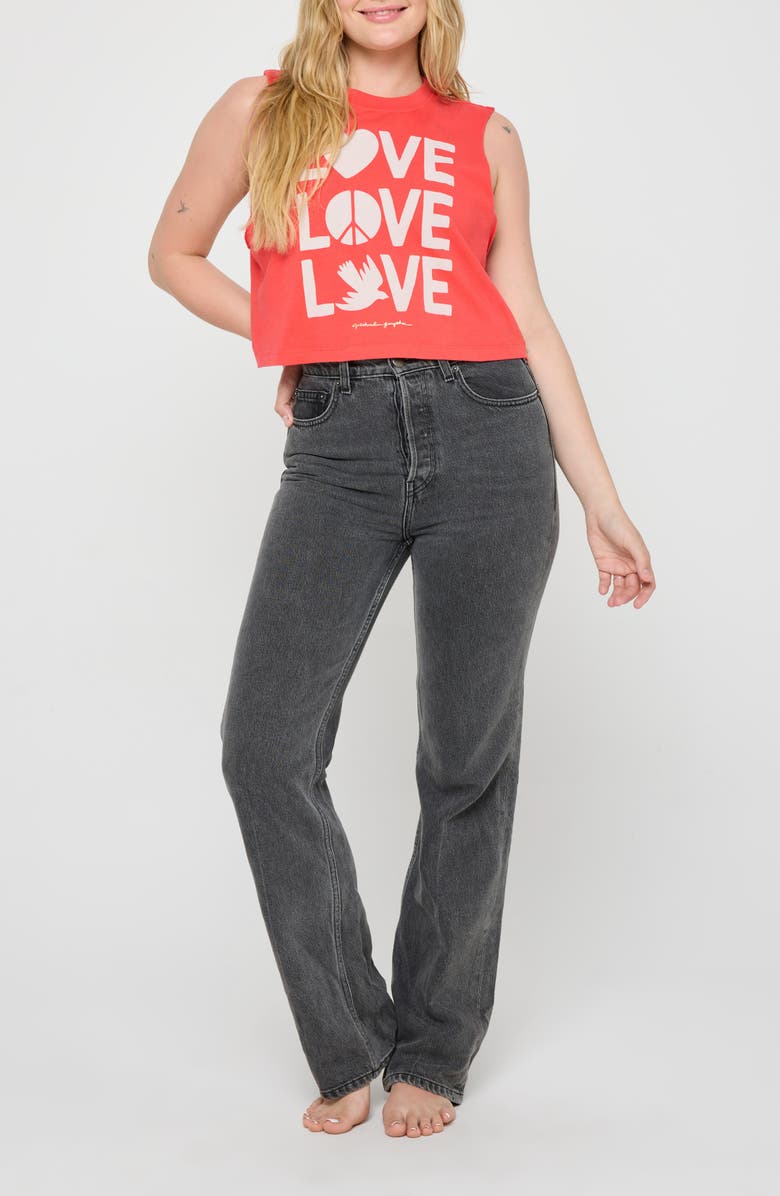 Spiritual Gangster Love Shine Callie Crop Graphic Tank, Alternate, color,