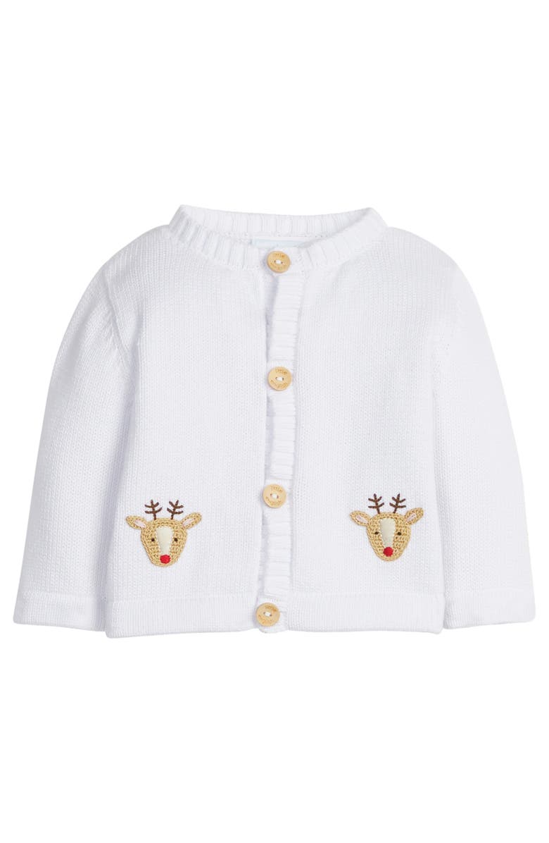 Little English Kids' Crochet Cardigan, Main, color, Reindeer