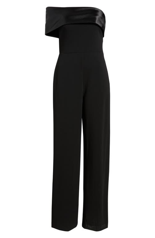 Eliza J One-shoulder Jumpsuit In Black