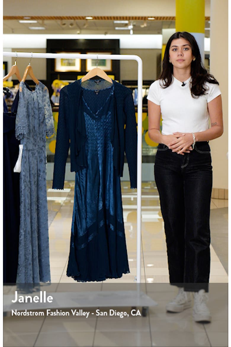 Ruffle Charmeuse & Chiffon Cocktail Dress with Jacket video