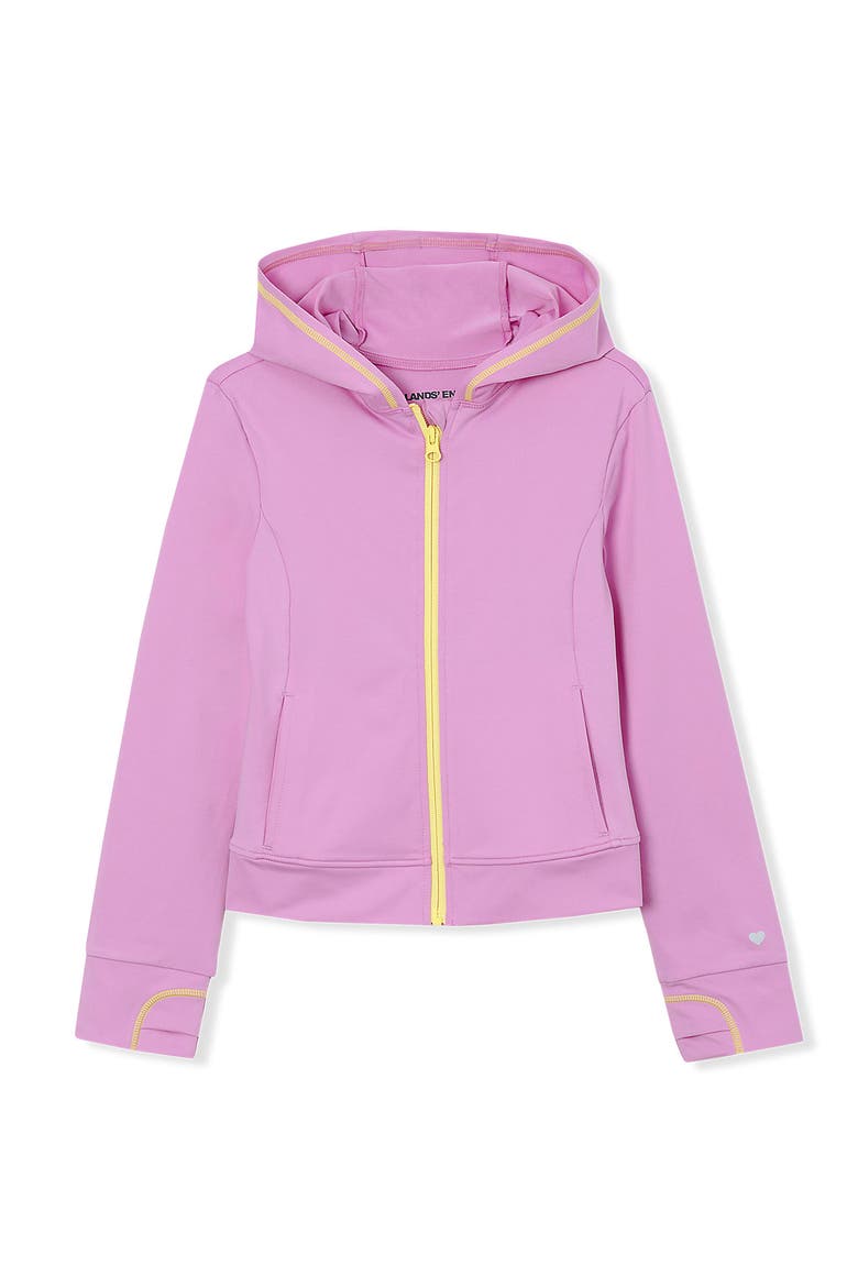 Girls Active Zip Up Hoodie, Main, color, Sunset Purple