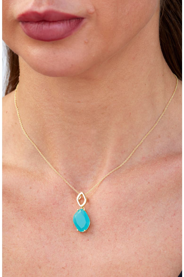 Faceted Stone Drop Pendant Necklace, Alternate, color, YELLOW GOLD