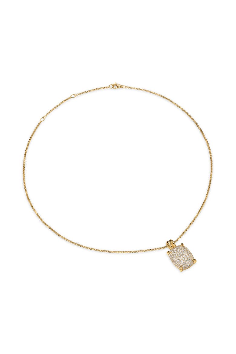 Chatelaine Elongated Pendant Necklace in 18K Gold with Diamonds, Alternate, color, GOLD