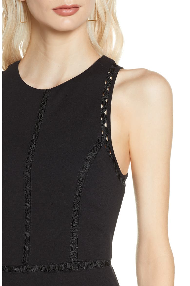 First Point Rickrack Trim Sheath Dress, Alternate, color, BLACK