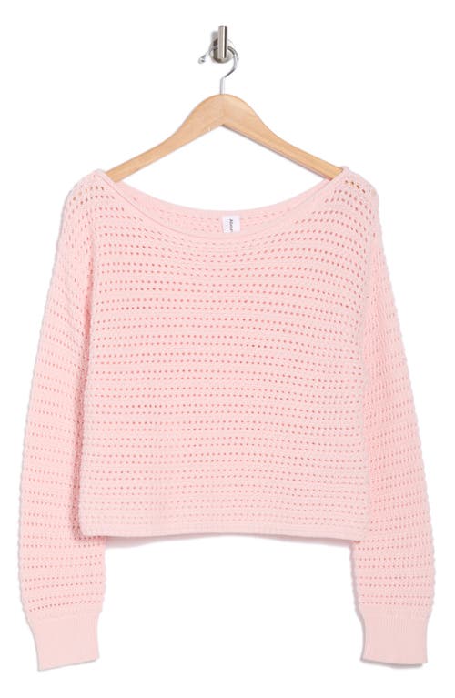 Abound Open Stitch Cotton Sweater In Pink Balm