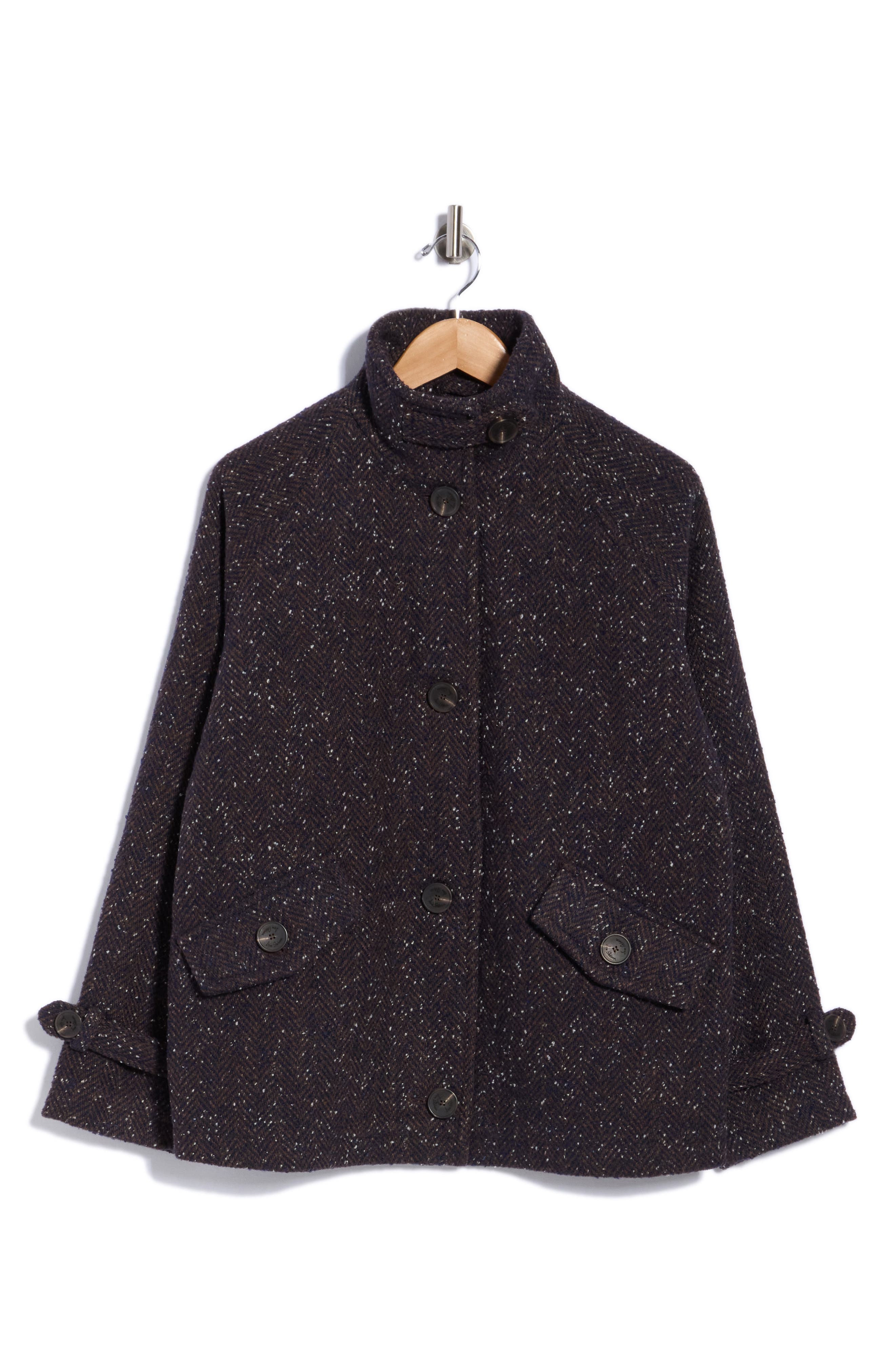 Tweed Jacket with Wing Collar