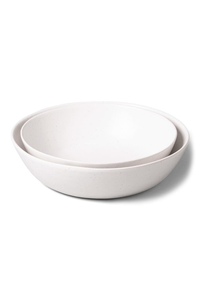 The Low Set of 2 Serving Bowls, Main, color, SPECKLED WHITE