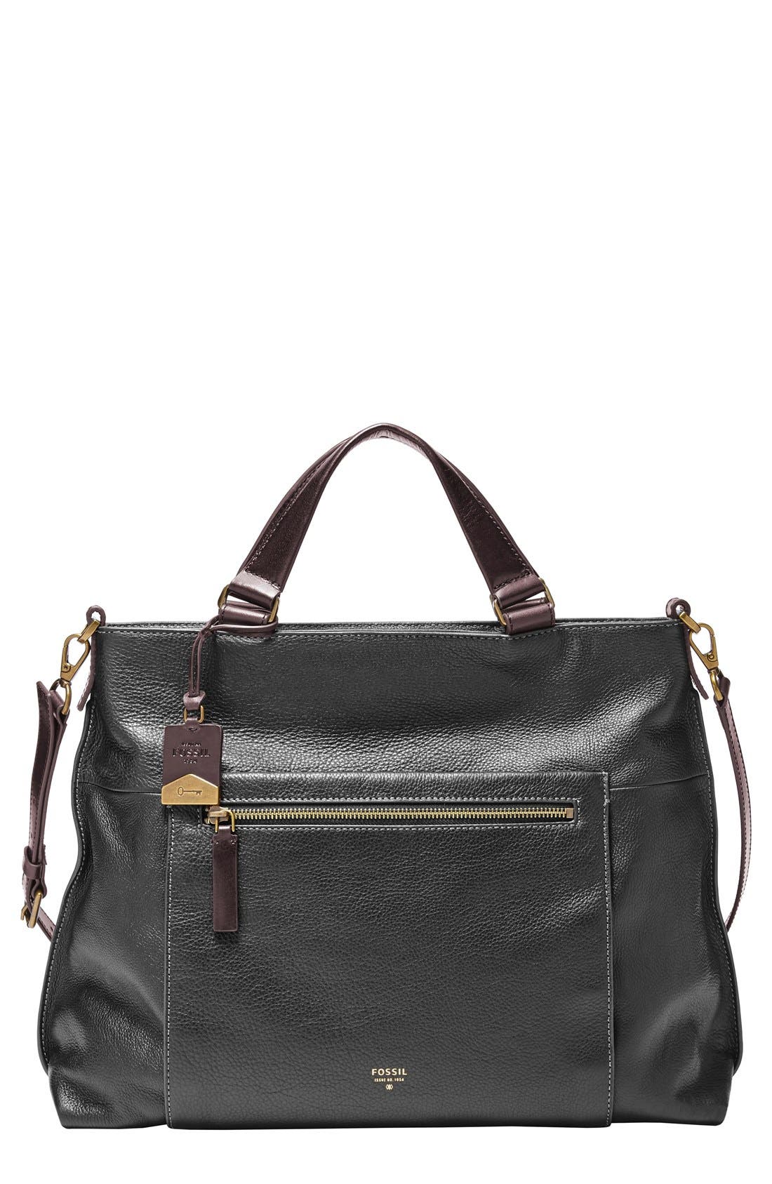 Fossil 'Vickery' Leather Crossbody Bag, Main, color, 