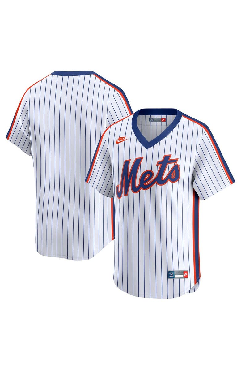 Nike Men's Nike White New York Mets Throwback Cooperstown Collection Limited Jersey, Alternate, color, White