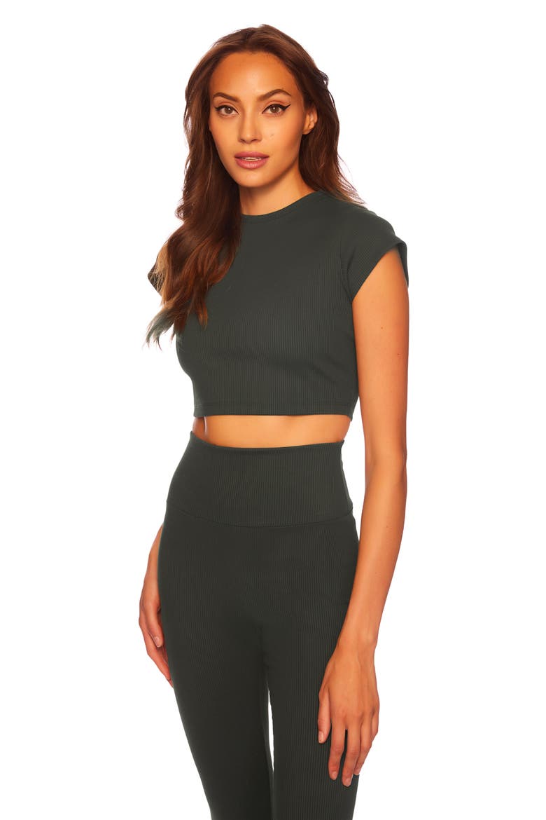 Rib High Waist Leggings, Alternate, color, HUNTER