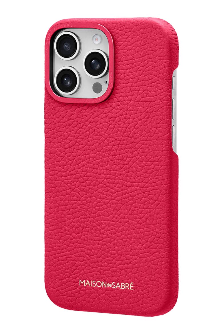 Leather Phone Case, Alternate, color, Shibuya Fuchsia