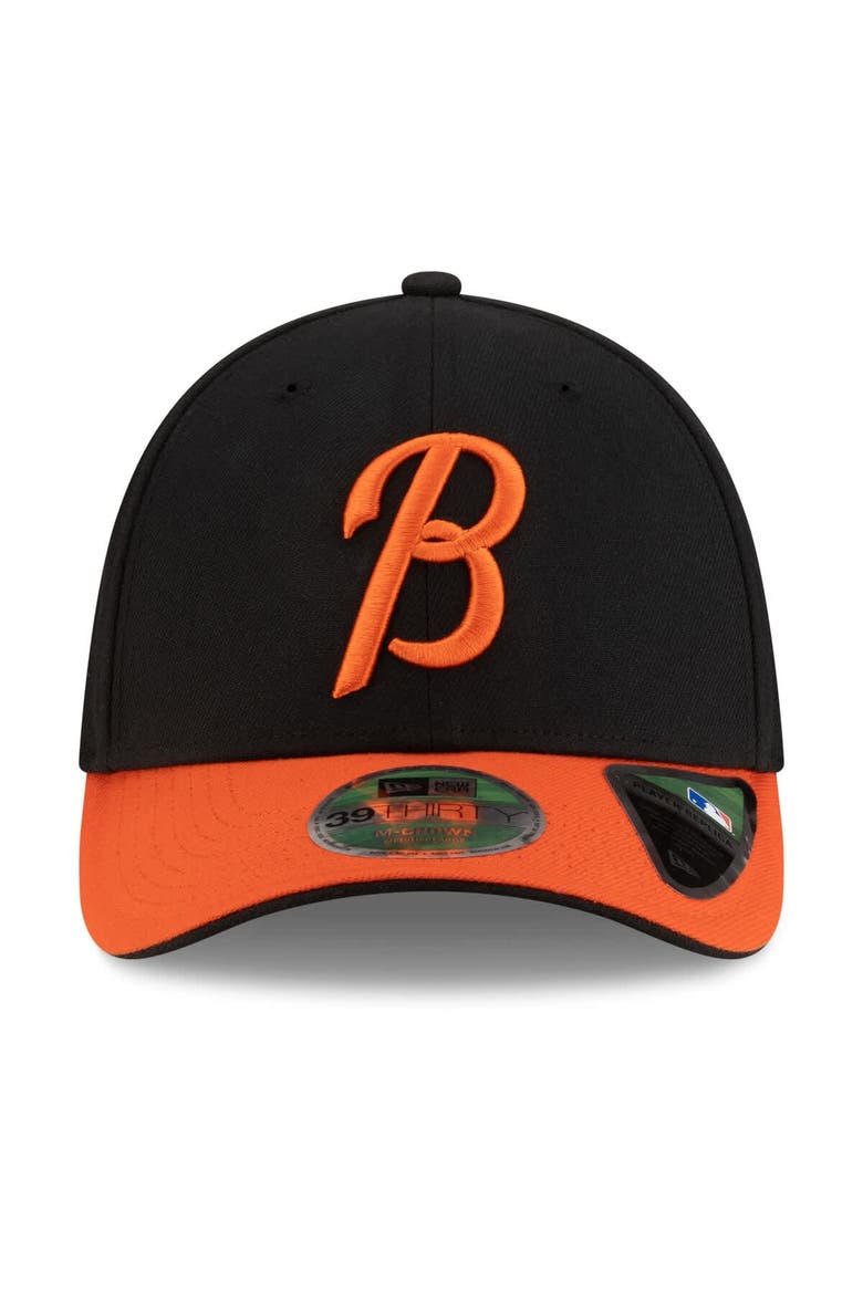 Men's New Era  Black/Orange Baltimore Orioles Player Replica 39THIRTY Flex Hat, Alternate, color, Black