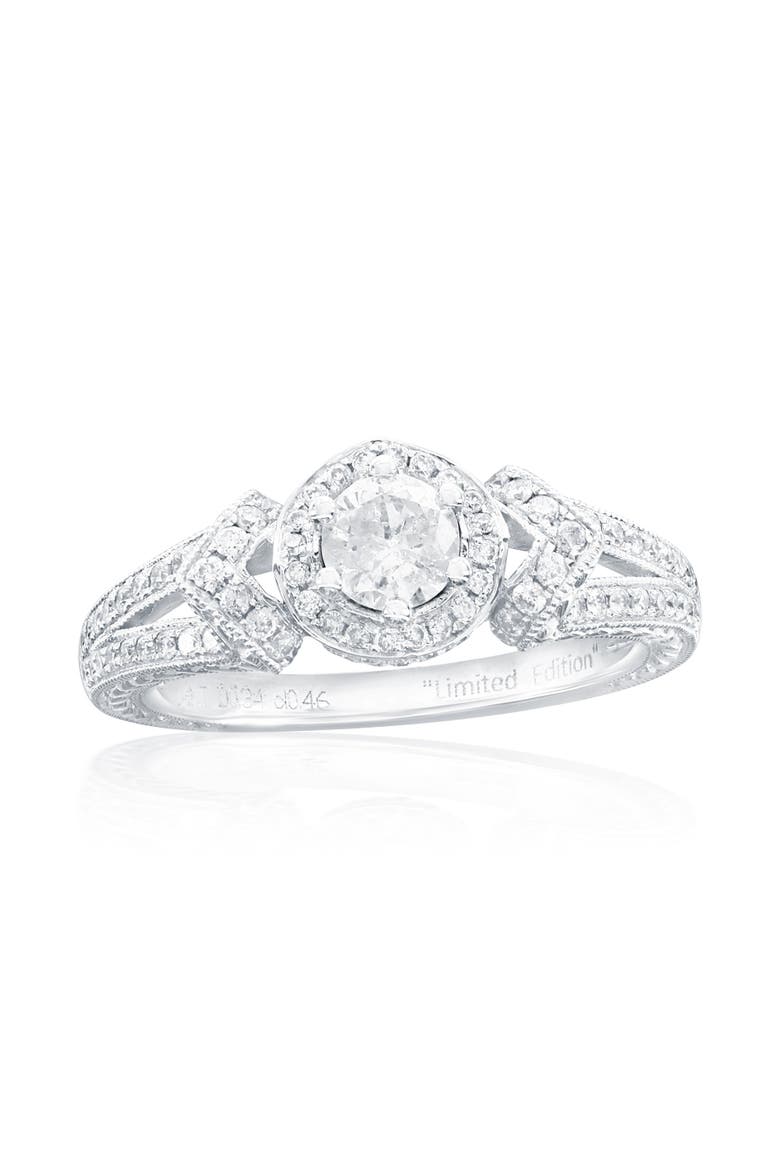 14K White Gold 0.34ct White Diamond & 0.46cttw Diamond Ring, Main, color, White Gold