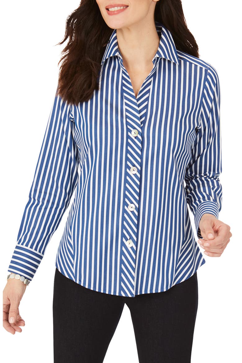Paityn Stripe Button-Up Shirt, Main, color, EVENING BLUE