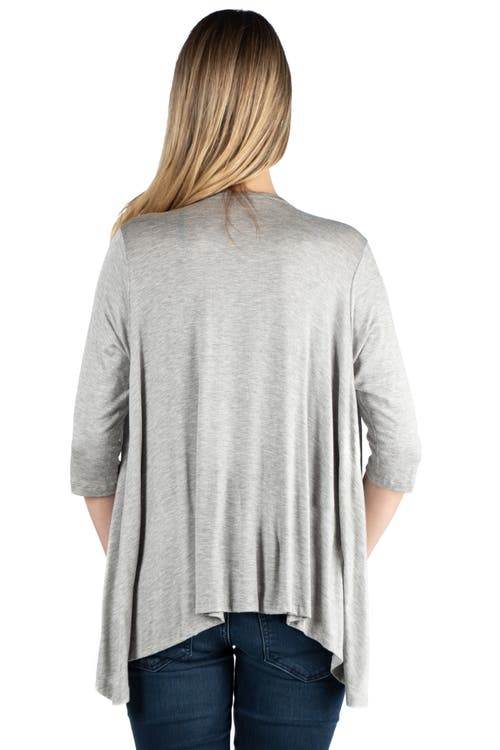 24seven Comfort Apparel Maternity Elbow Length Sleeve Open Cardigan