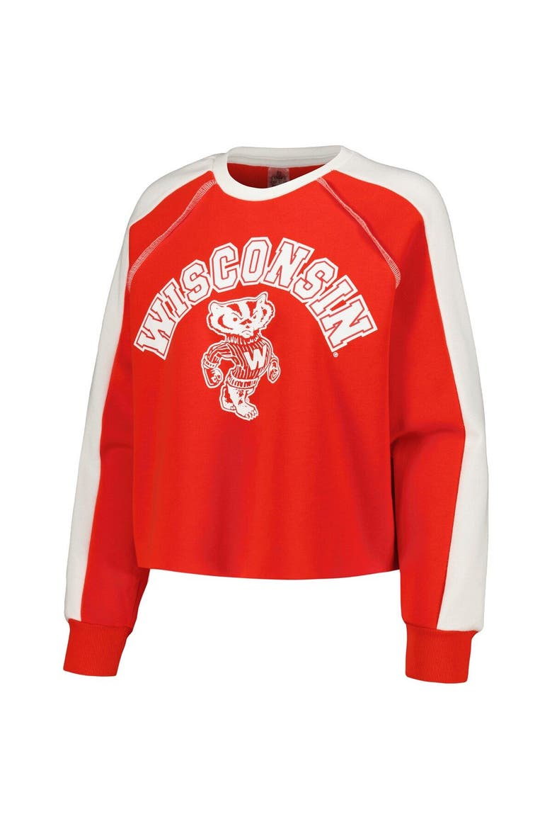 Women's Gameday Couture Red Wisconsin Badgers Blindside Raglan Cropped Pullover Sweatshirt, Alternate, color, Red