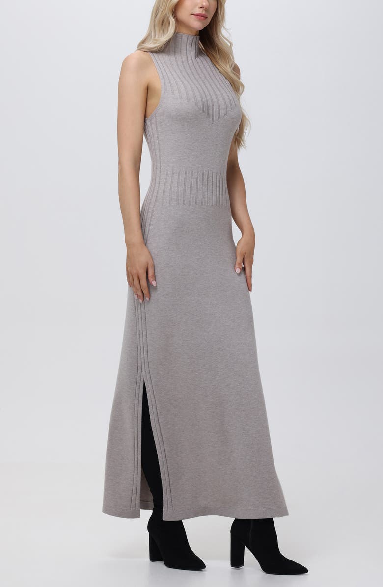525 Aurora Funnel Neck Sleeveless Rib Maxi Dress, Alternate, color, 