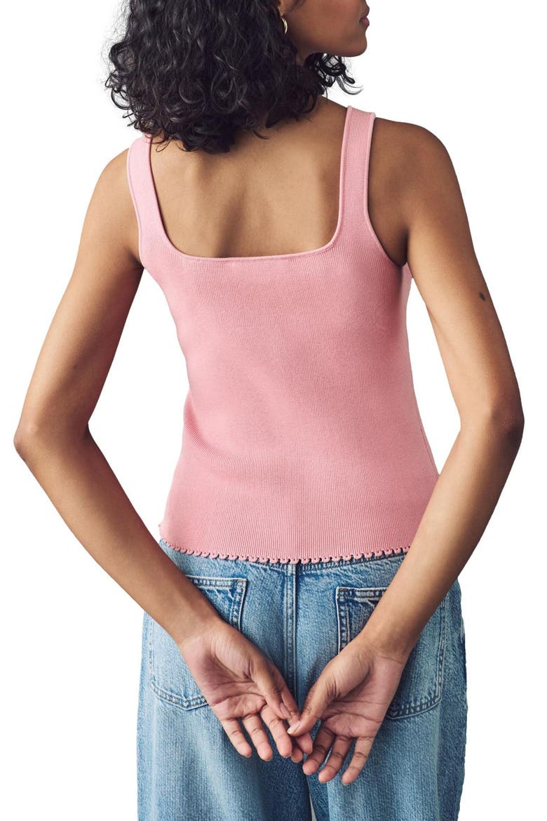 Square Neck Scalloped Edge Knit Vest, Alternate, color, PINK