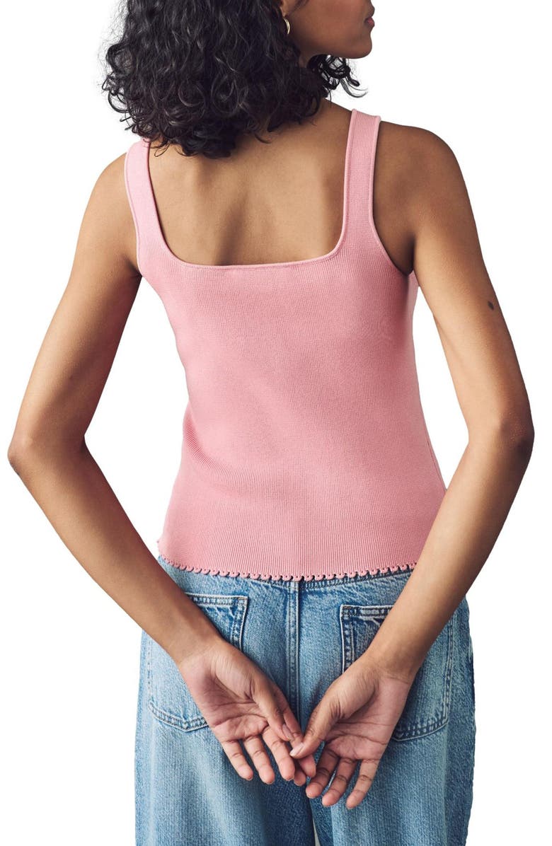 NEXT Square Neck Scalloped Edge Knit Vest, Alternate, color, Pink