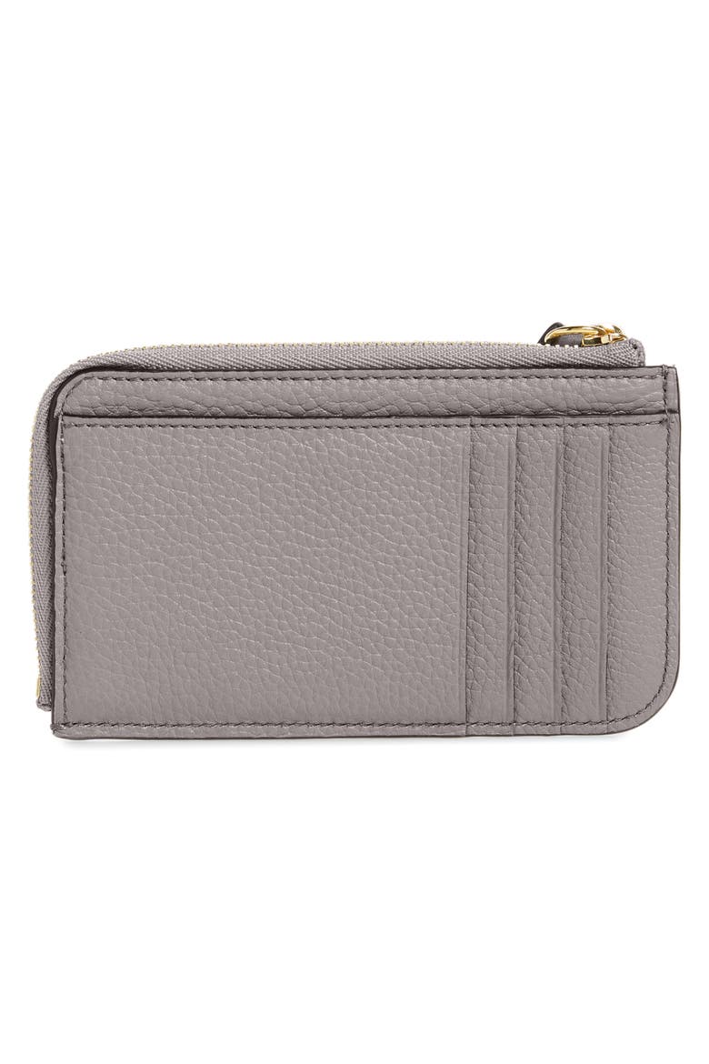 Alphabet Leather Card Holder, Alternate, color, CASHMERE GREY