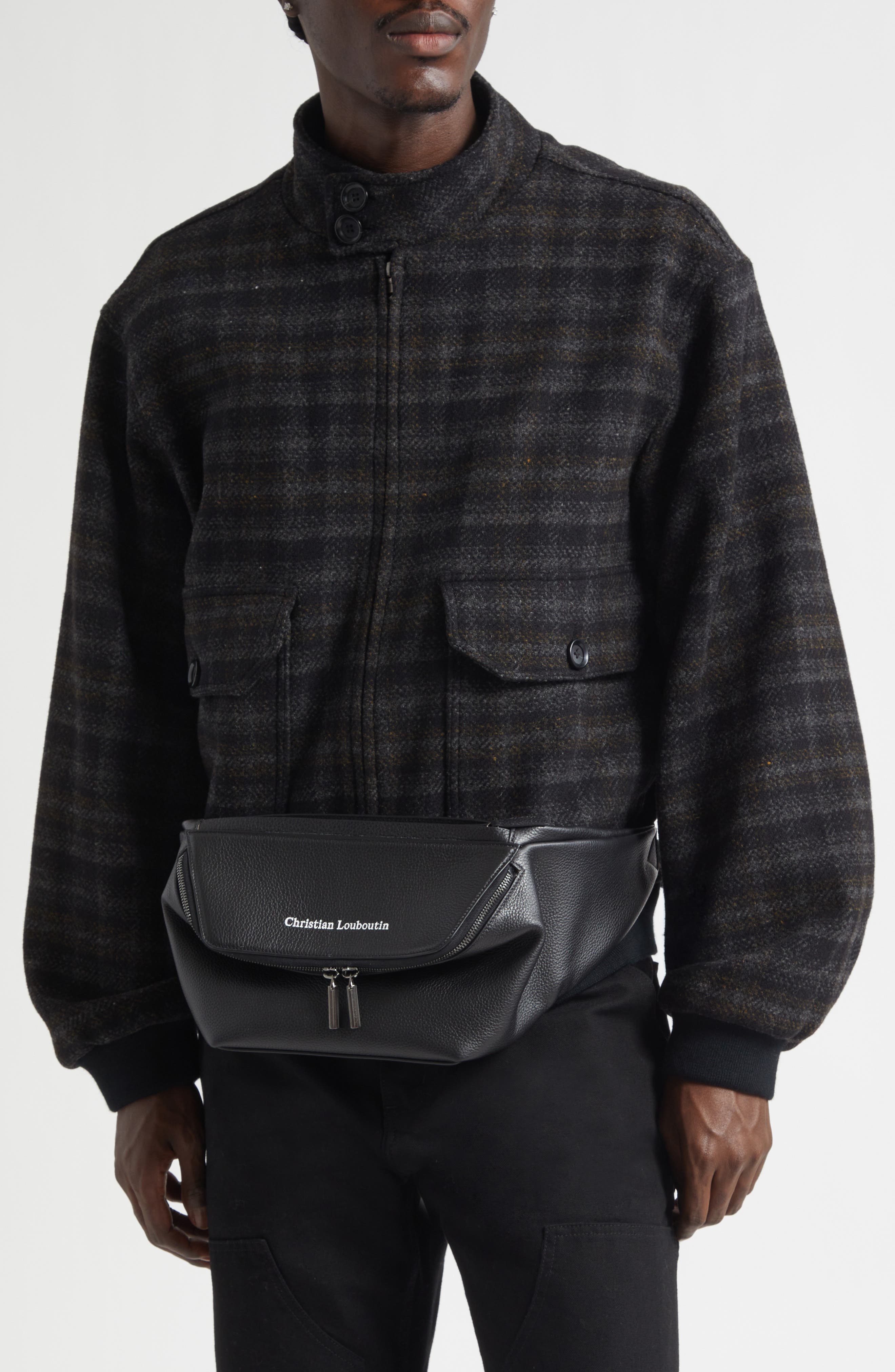 Nostalgic Calfkskin Leather Belt Bag, Alternate, color, BLACK