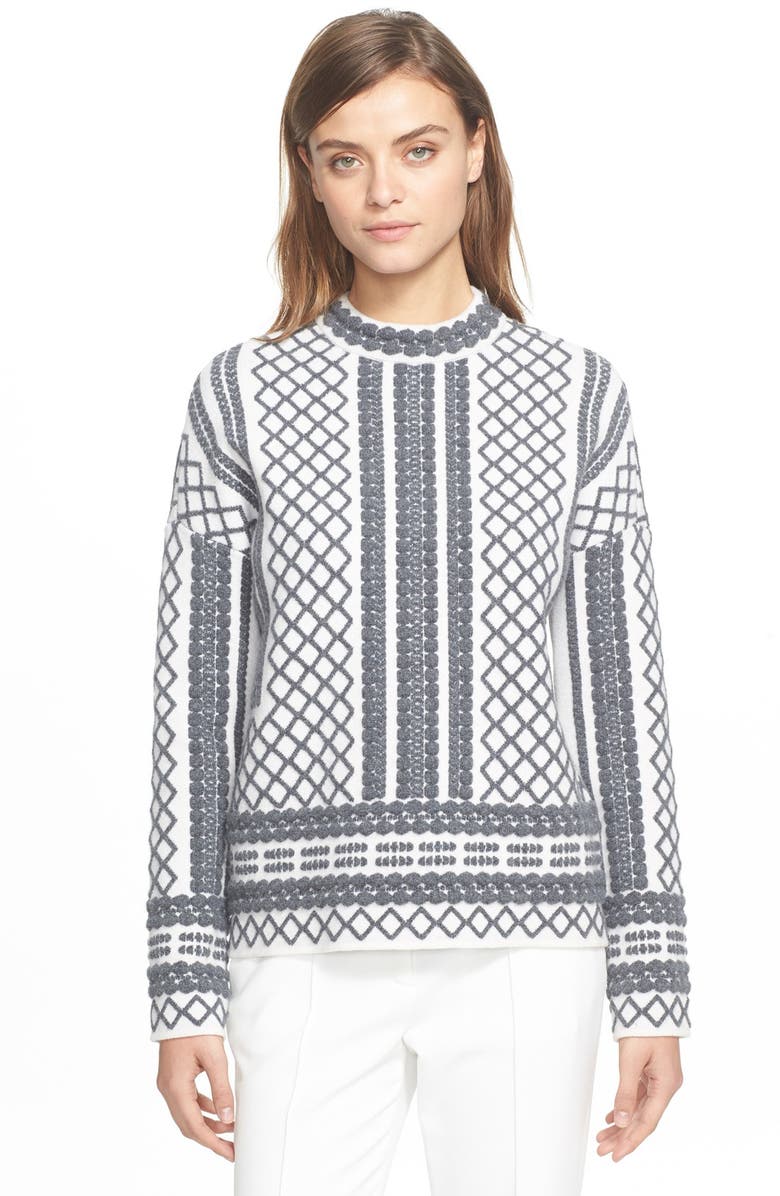 Tory Burch Merino Jacquard Sweater, Main, color,