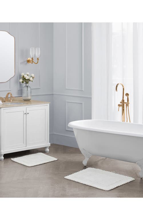 Laura Ashley Ruffle Cotton 2-piece Bath Mat Set In White