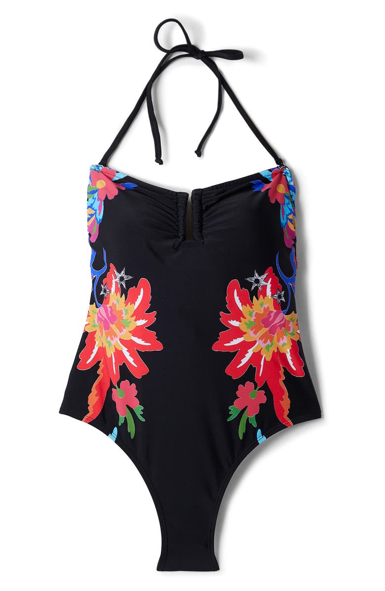 Desigual Swim Happy Bandeau One-Piece Swimsuit, Alternate, color, 