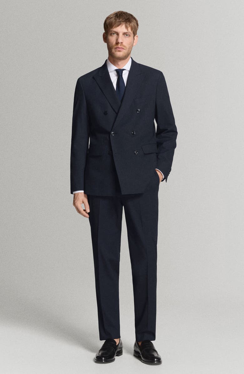 MANGO Milan Slim Fit Suit Pants, Alternate, color, Navy