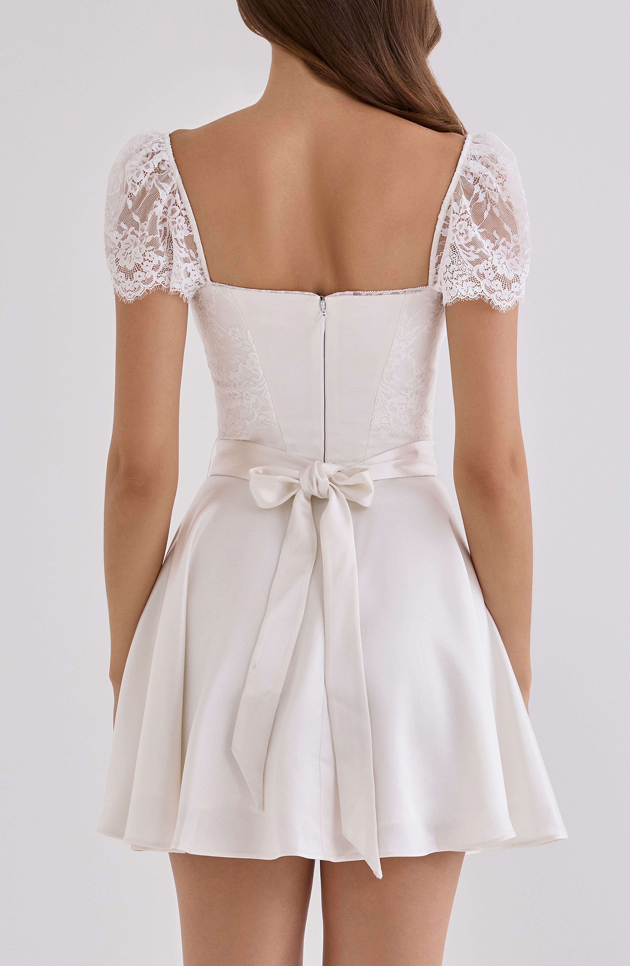 HOUSE OF CB Selena Satin & Lace Minidress (Women) | Nordstrom