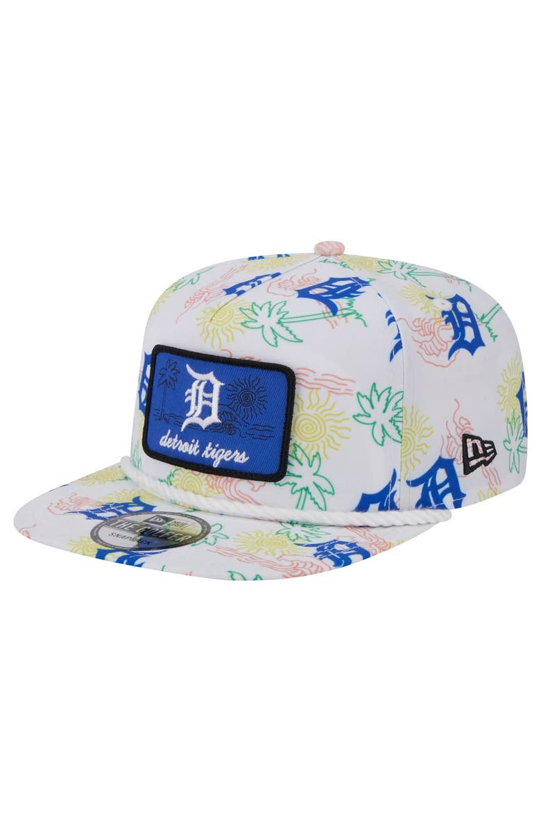 New Era Men's New Era White Detroit Tigers Islander Golfer Snapback Hat, Main, color,