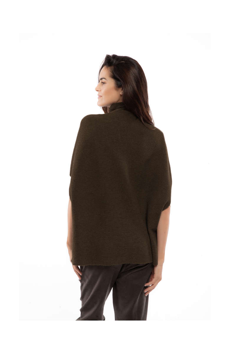 Monticelli Cashmere Pure Cashmere Funnel Neck Poncho, Alternate, color, Coffee