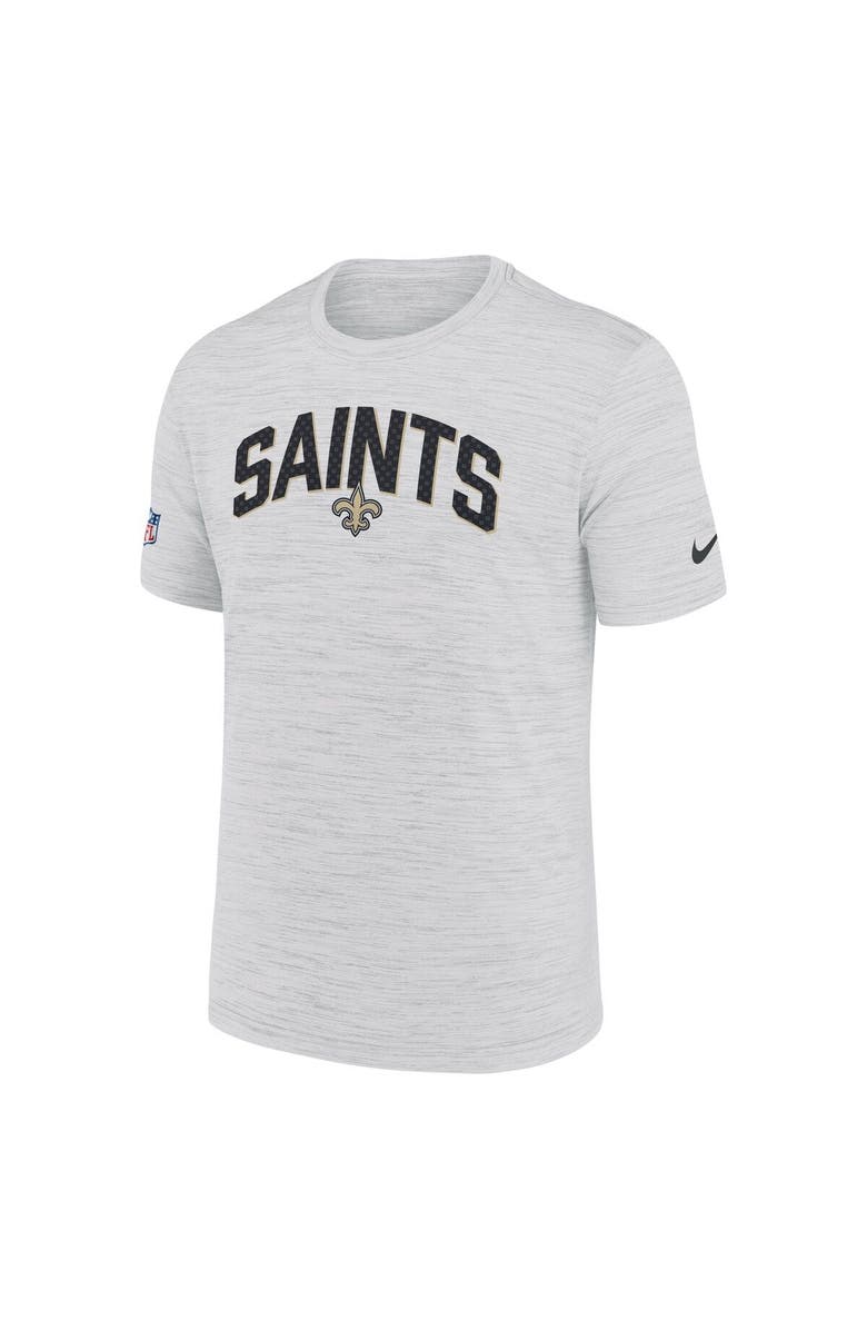 Nike Men's Nike White New Orleans Saints Sideline Velocity Athletic Stack Performance T-Shirt, Alternate, color, 