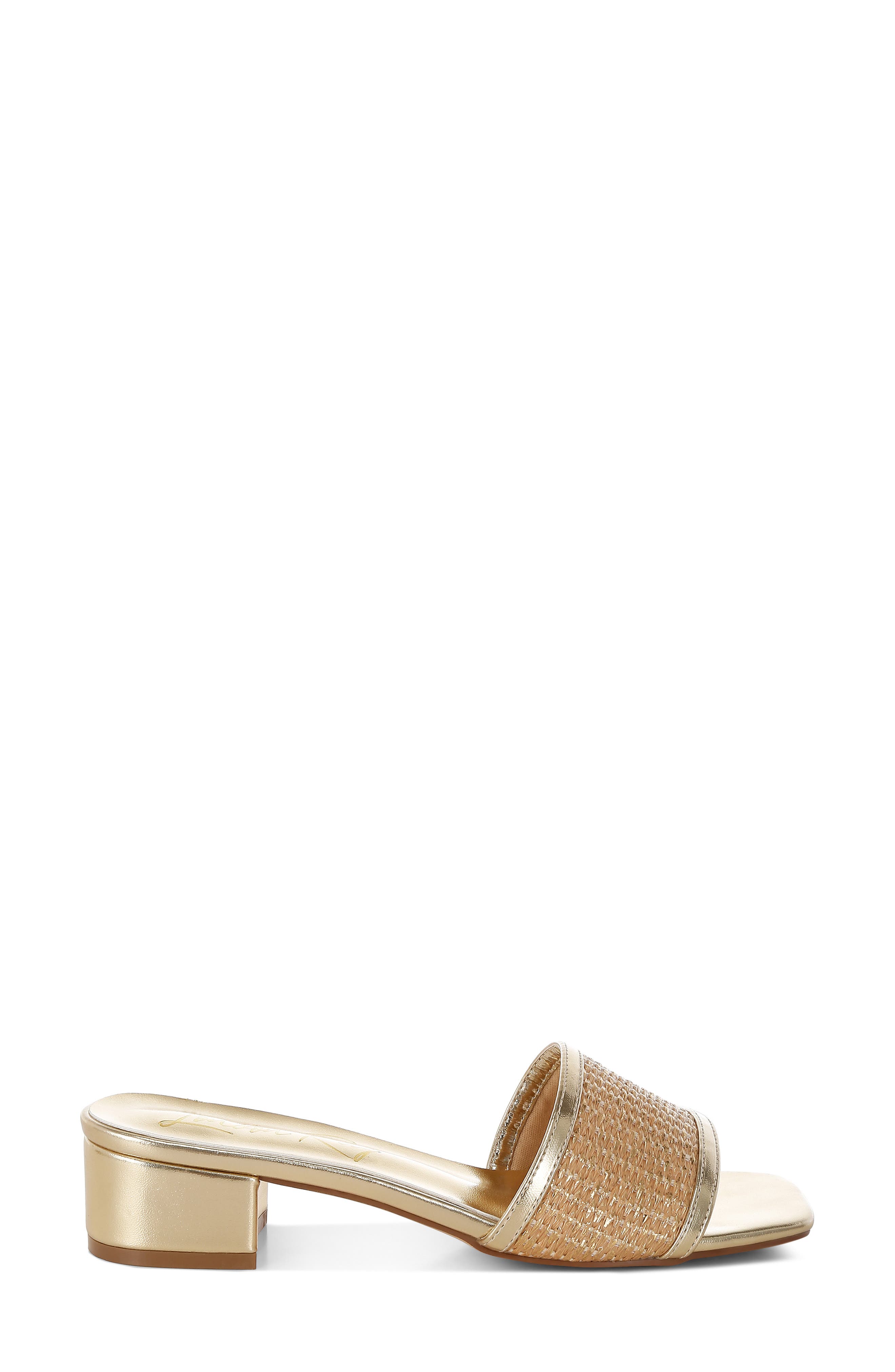Gisella Raffia Slide Sandal, Alternate, color, GOLD