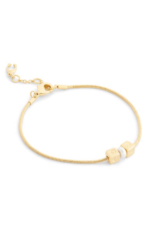 Cube Imitation Pearl Flex Bracelet
