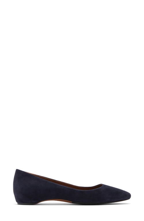 Aquatalia Penina Suede Rubber-sole Ballet Flats In Navy