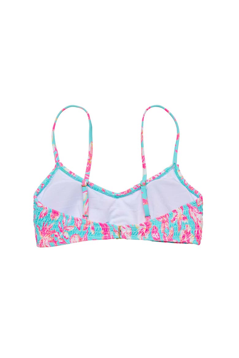 Women's Shirred Bikini Top, Alternate, color, Tropical Glow
