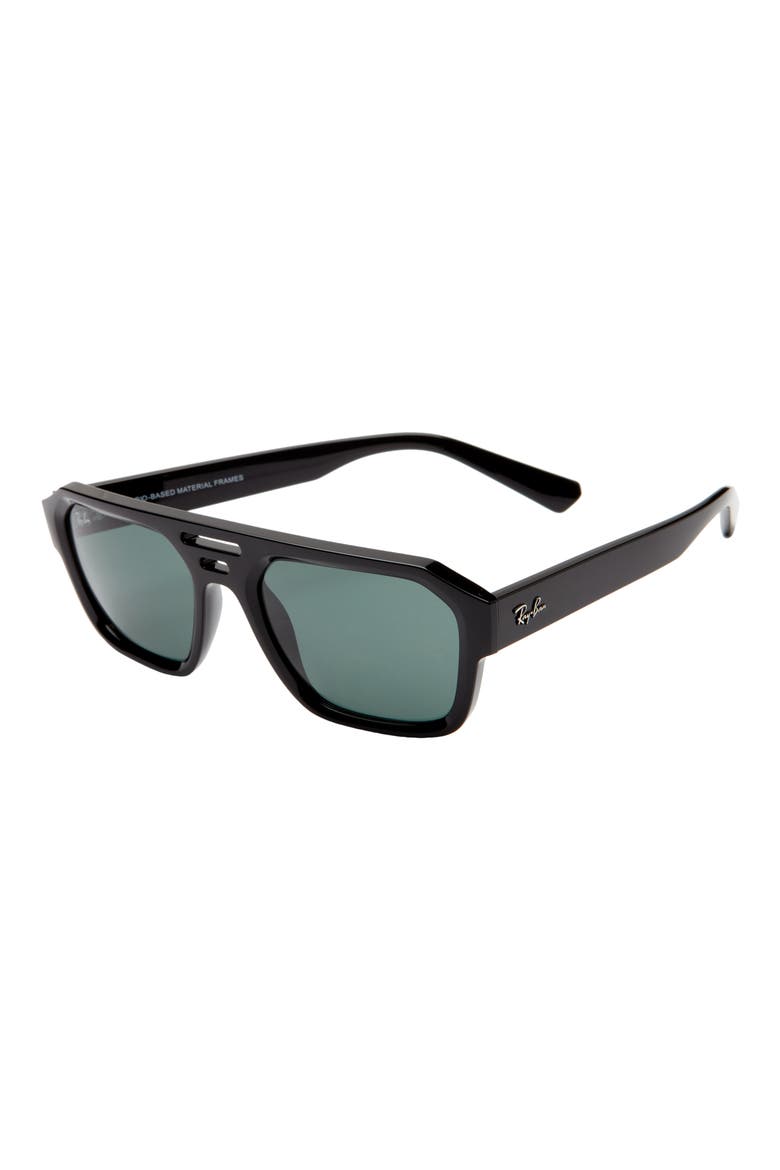 Corrigan Irregular 54mm Rectangular Sunglasses, Alternate, color, BLACK