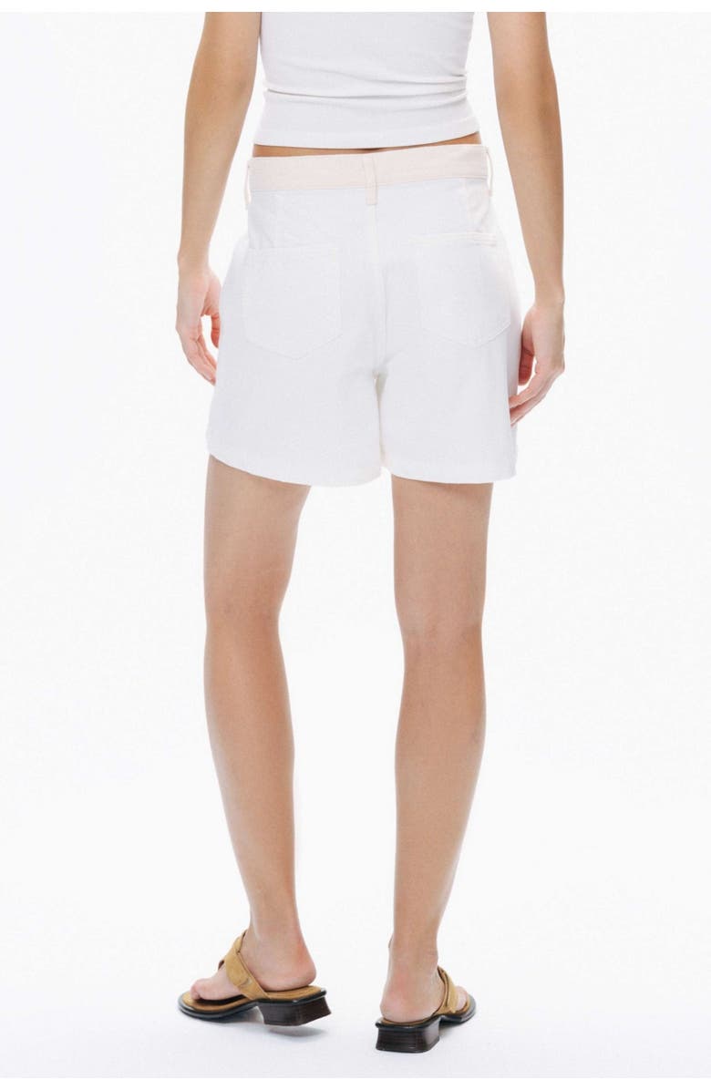 Nocturne Mini Denim Shorts with Metal Button Accessories, Alternate, color, 