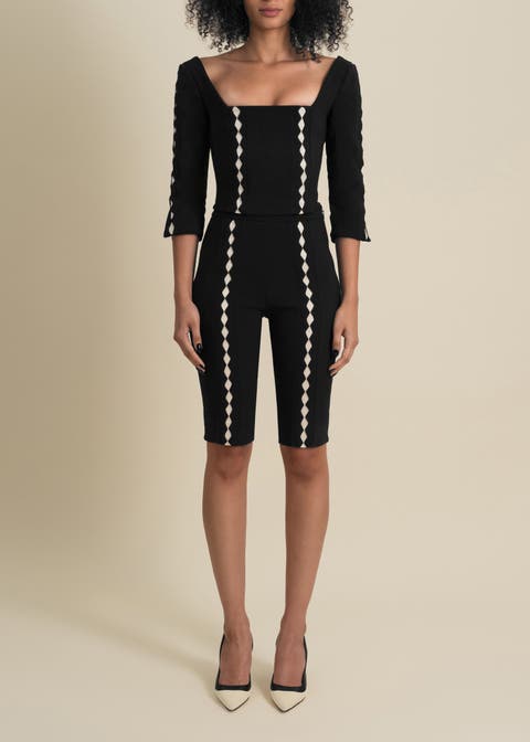 Leo Stretch Sateen Diamond Capri Shorts