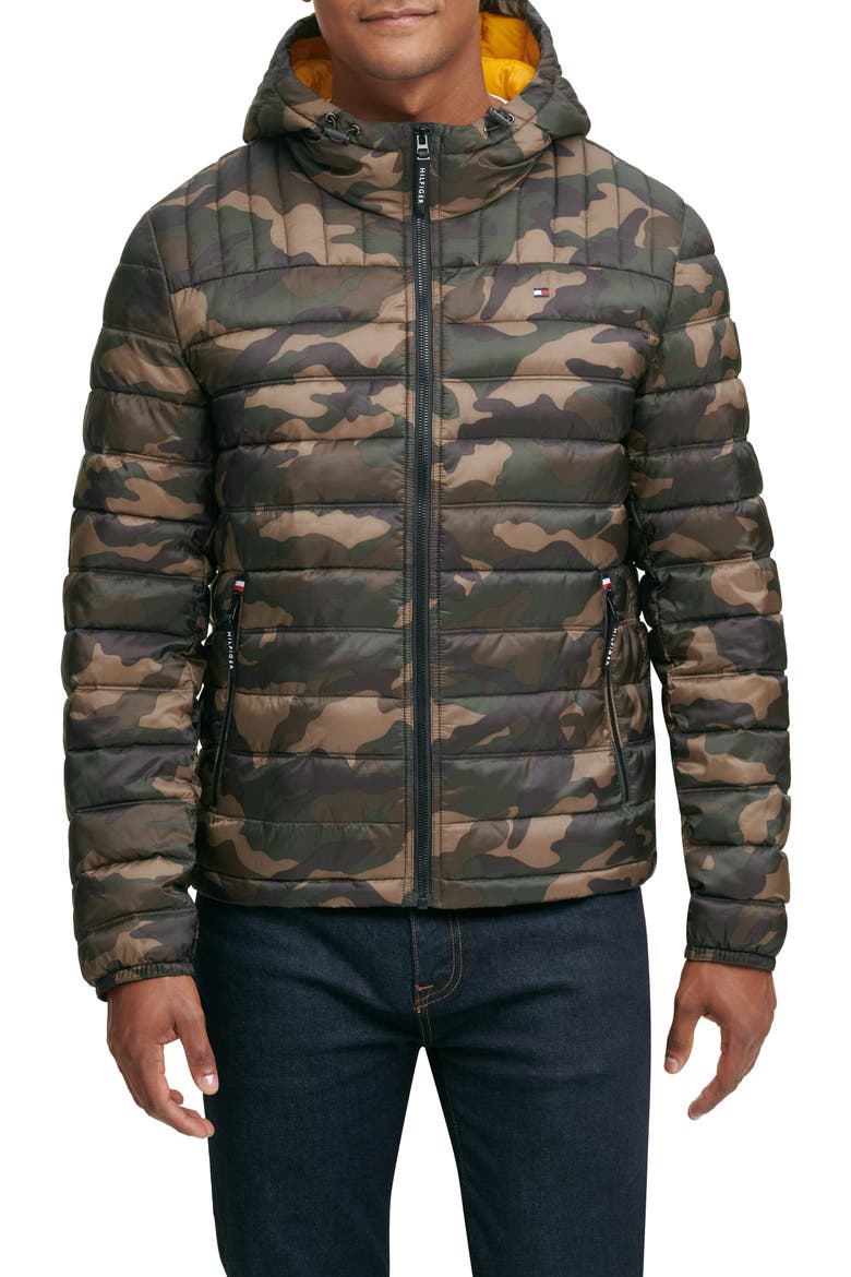 Packable Hooded Puffer Jacket, Main, color, CAMOUFLAGE