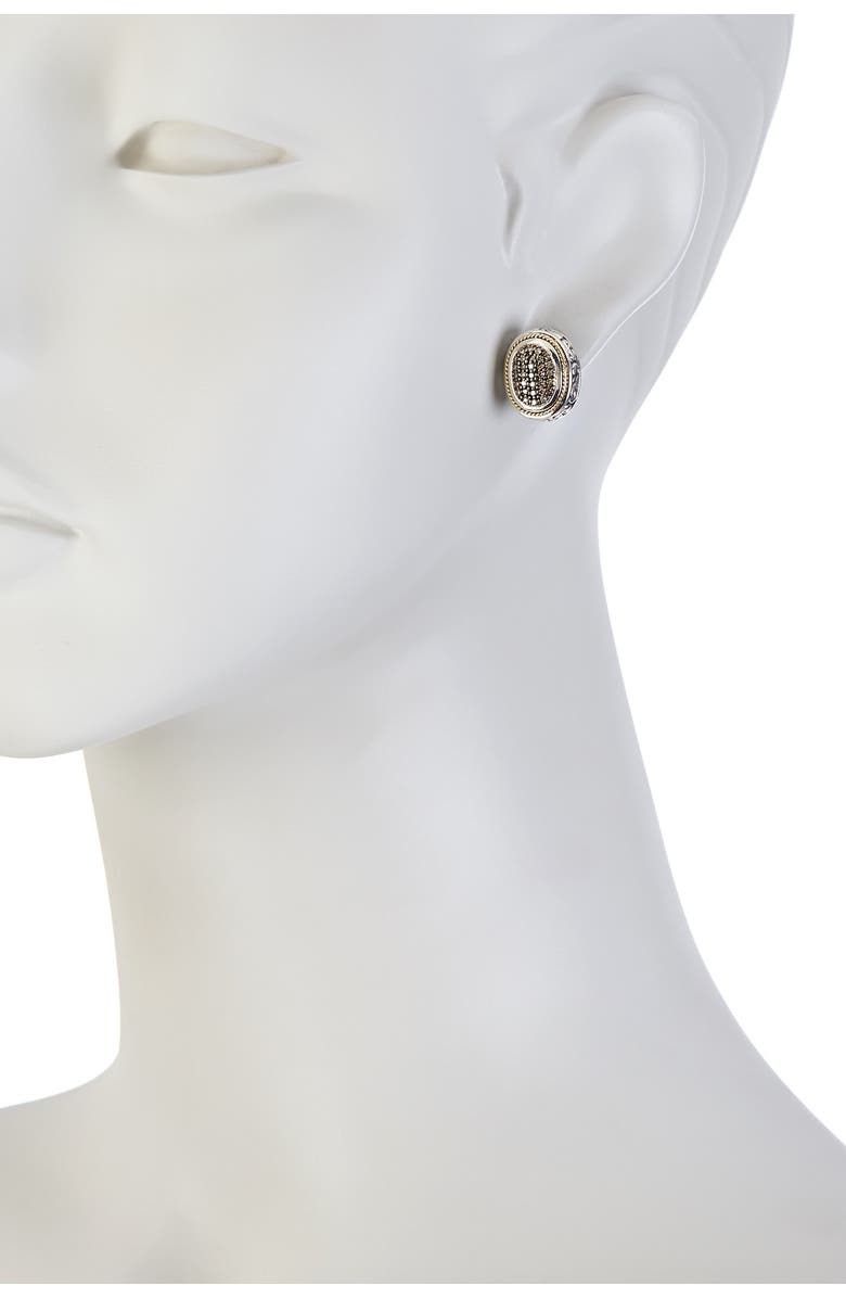 EFFY Sterling Silver & 18K Yellow Gold Brown Diamond Oval Earrings - 0.62 ctw, Main, color, 