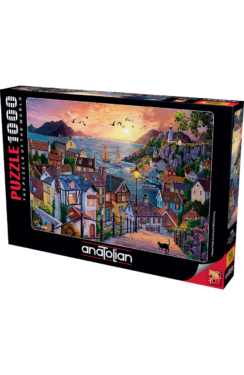 Anatolian Coastal Town At Sunset 1000 piece Jigsaw Puzzle for Adults, Main, color, Multicolor