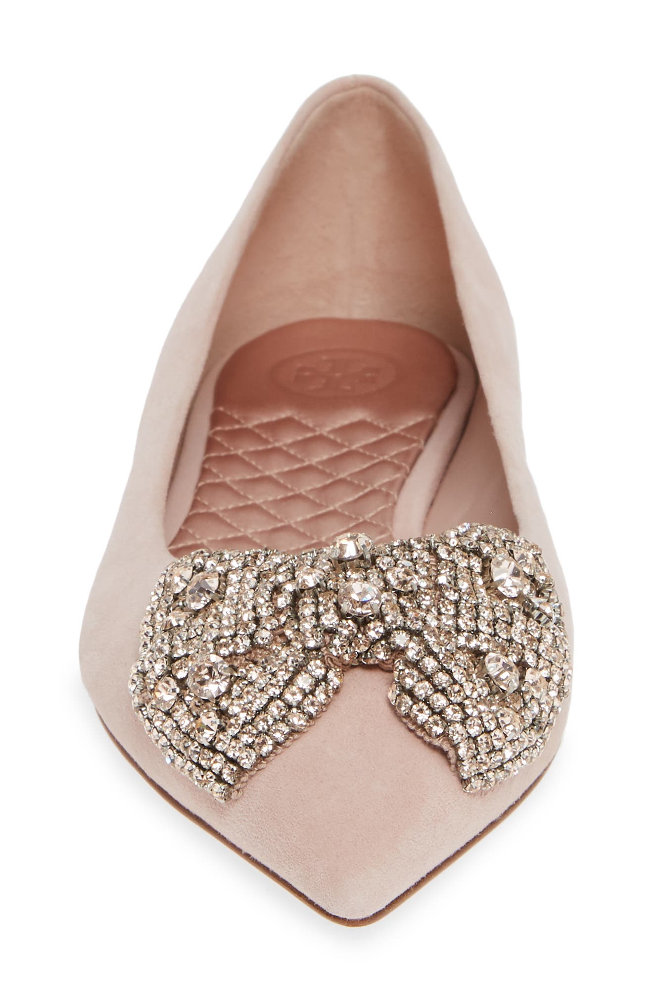 Tory Burch Esme Crystal Bow Flat, Alternate, color, 
