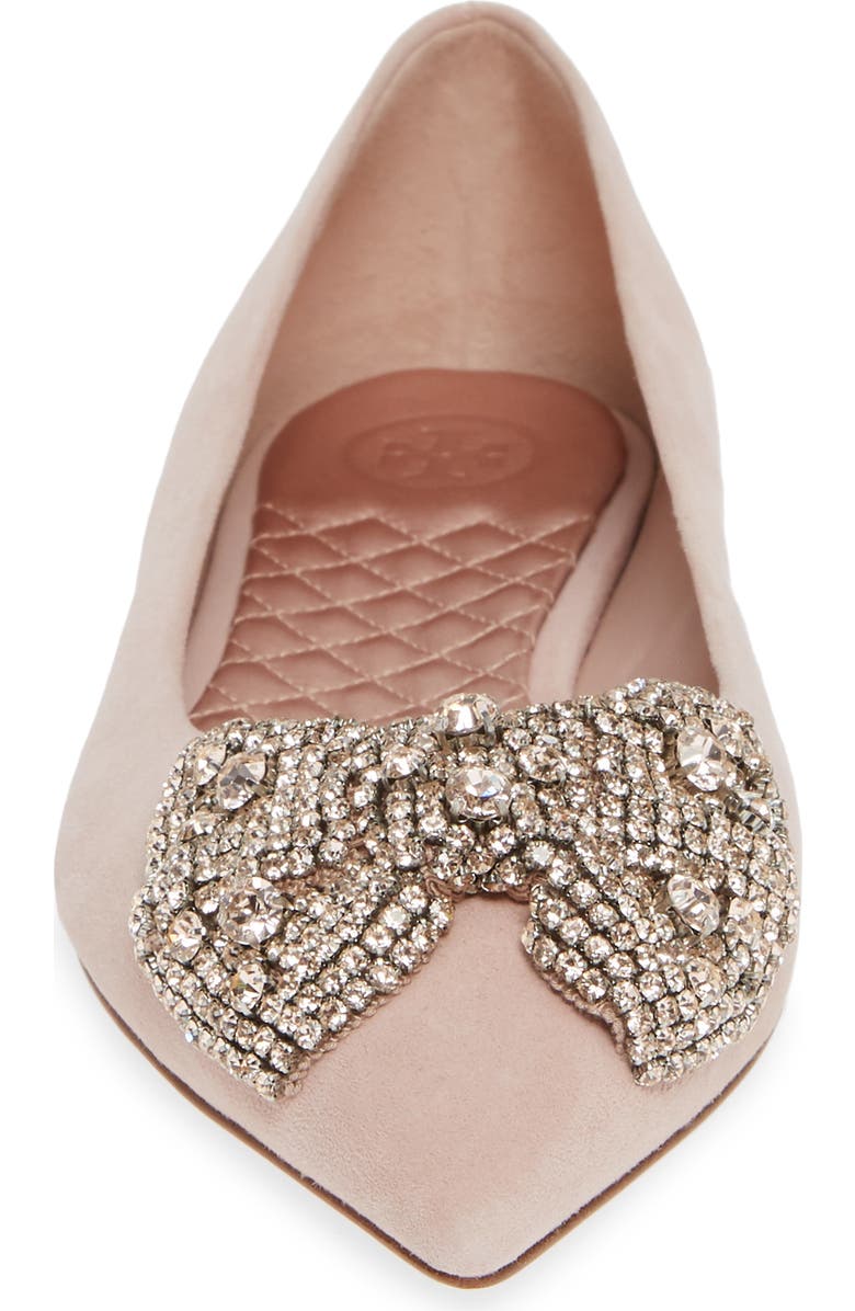 Tory Burch Esme Crystal Bow Flat, Alternate, color,