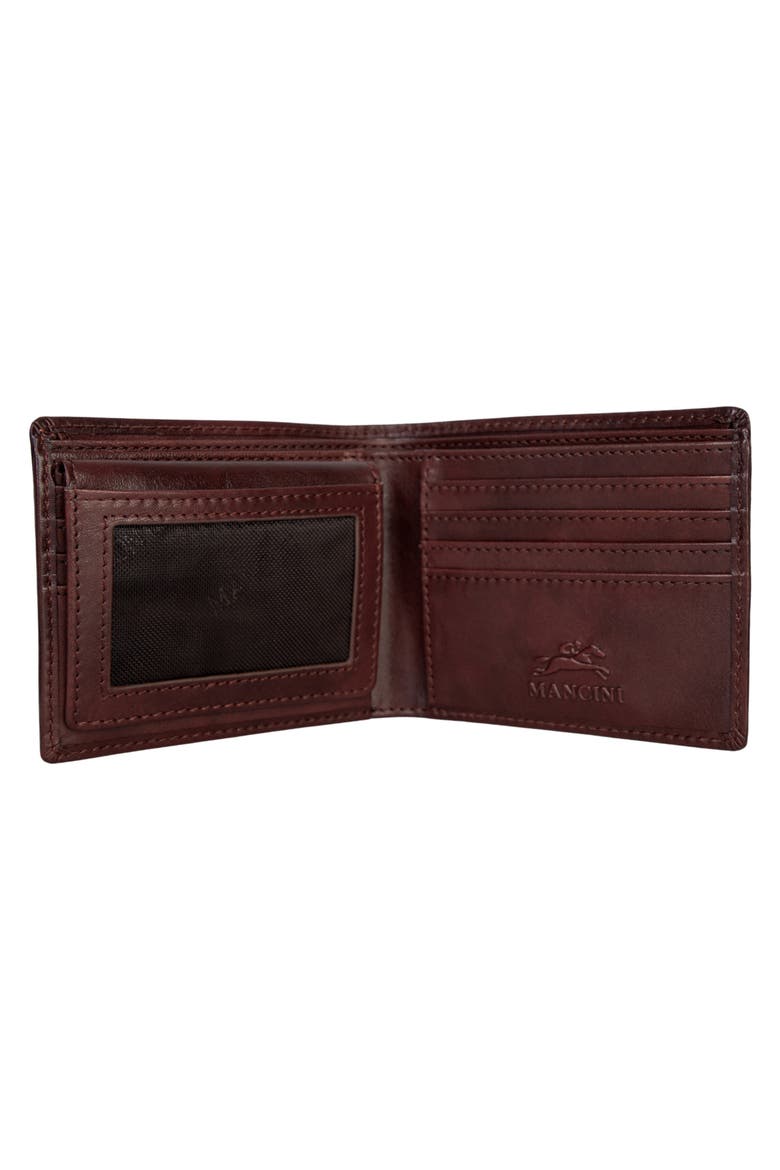 RFID Secure Leather Left Wing Wallet, Alternate, color, BROWN