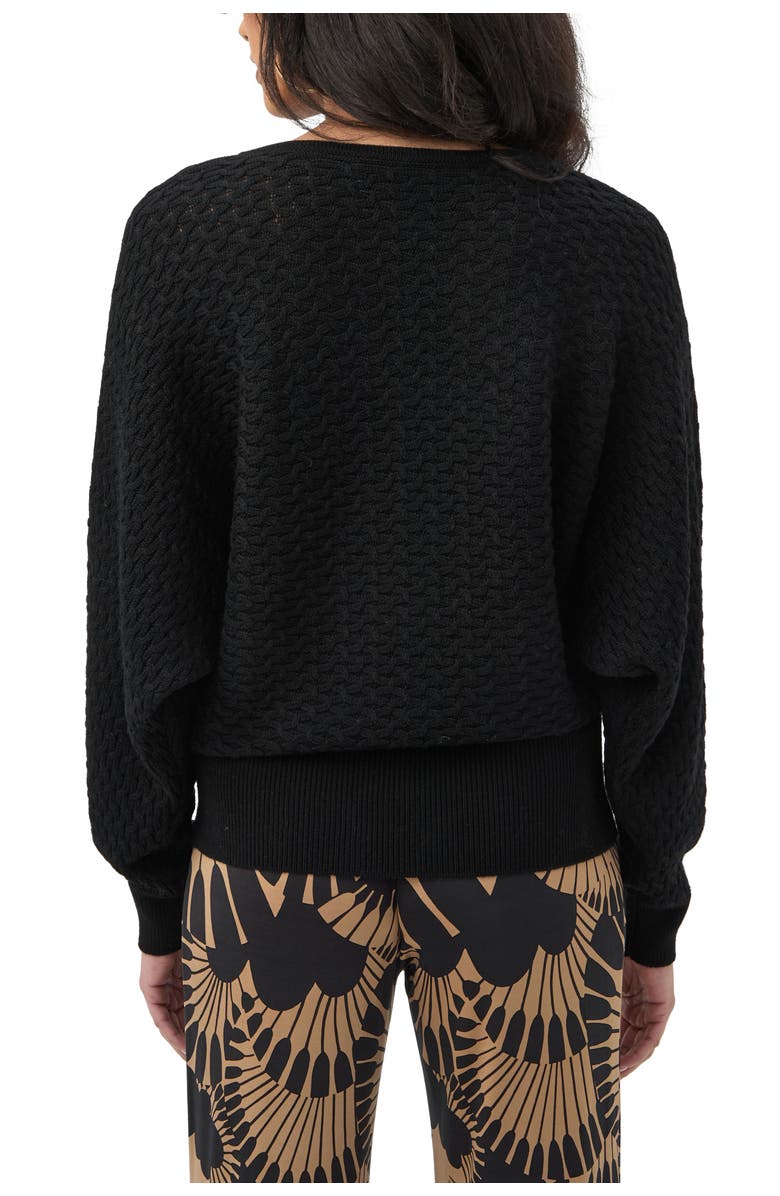 Trina Turk Lima V-Neck Pullover Sweater, Alternate, color, Black