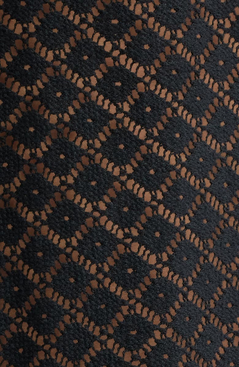 Open Edit Oversize Texture Short Sleeve Button-Up Shirt, Alternate, color, Black Caviar