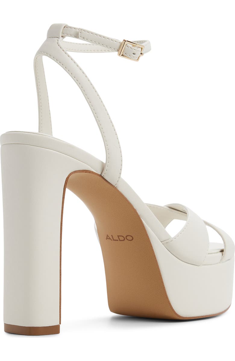 ALDO Rosine Ankle Strap Platform Sandal, Alternate, color, White/ Bone