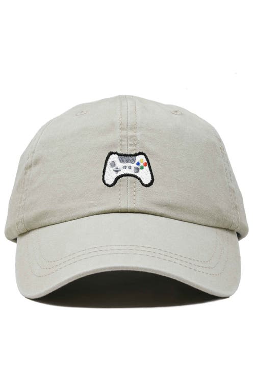 Dalix Game Controller Embroidered Hat In Washed Stone White